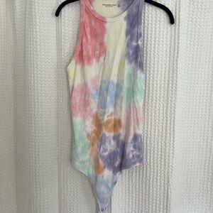 Abercrombie Soft Rib Razorback Tye Dye Tank Top